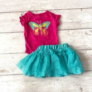 Baby Girl NB Outfit Koala Kids Teal Tutu Skirt Pink Butterfly Princess Newborn